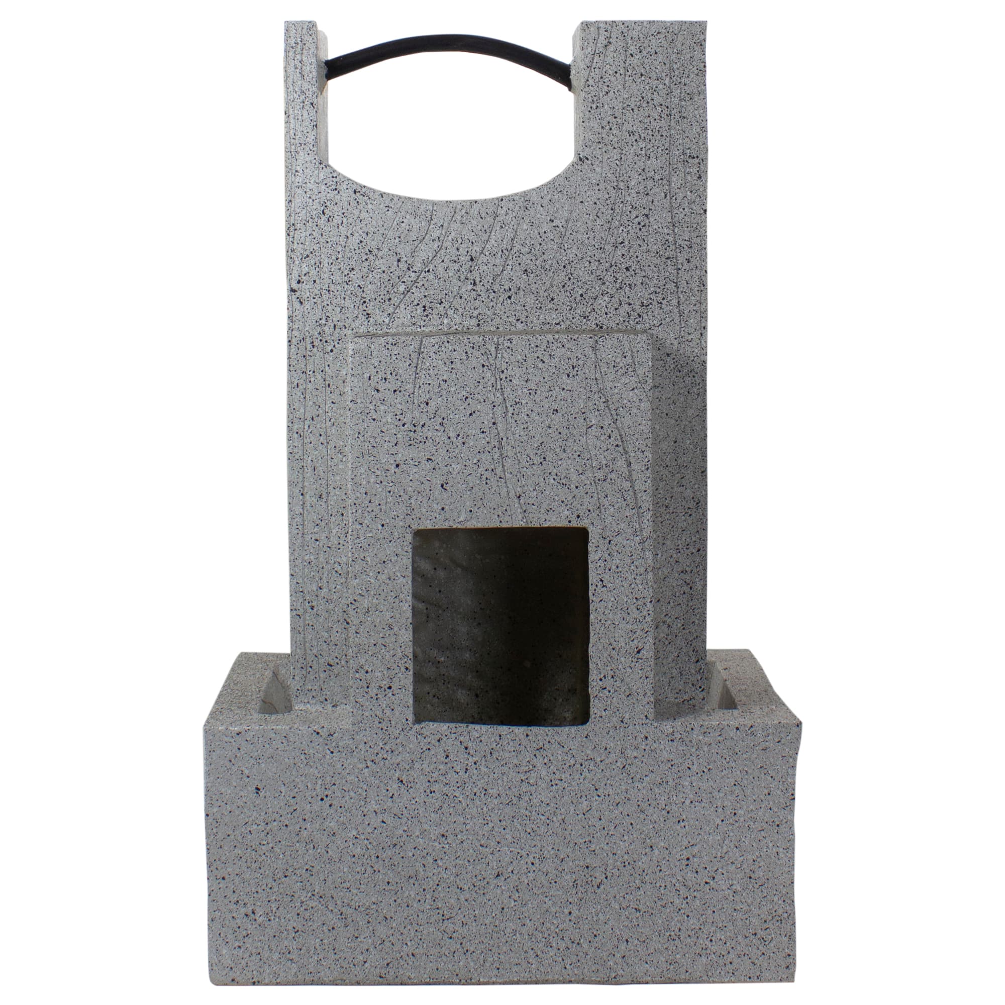 23" Gray Modern Style Rainfall Outdoor Water Fountain